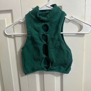 Teal Sleeveless Lace Top